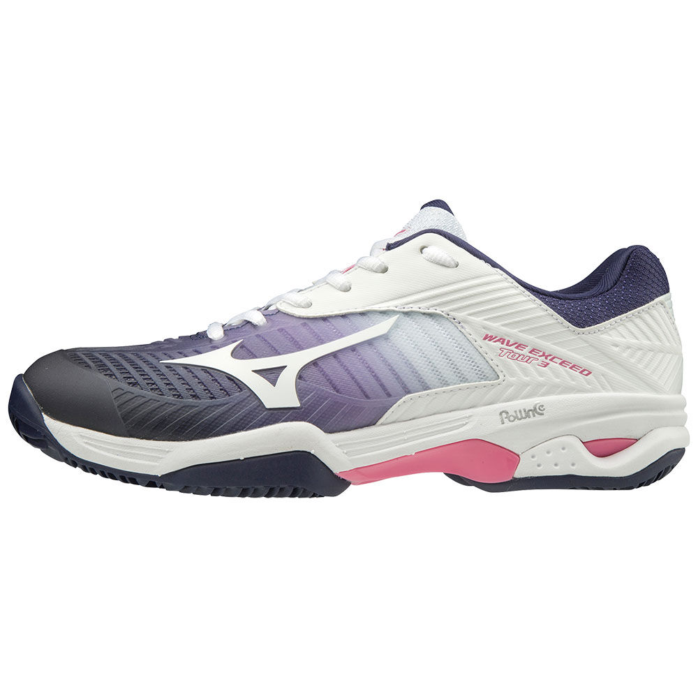 Zapatillas Tenis Mizuno WAVE EXCEED TOUR 3CC Mujer Blancas/Moradas/Rosas Ofertas PLTR-97341